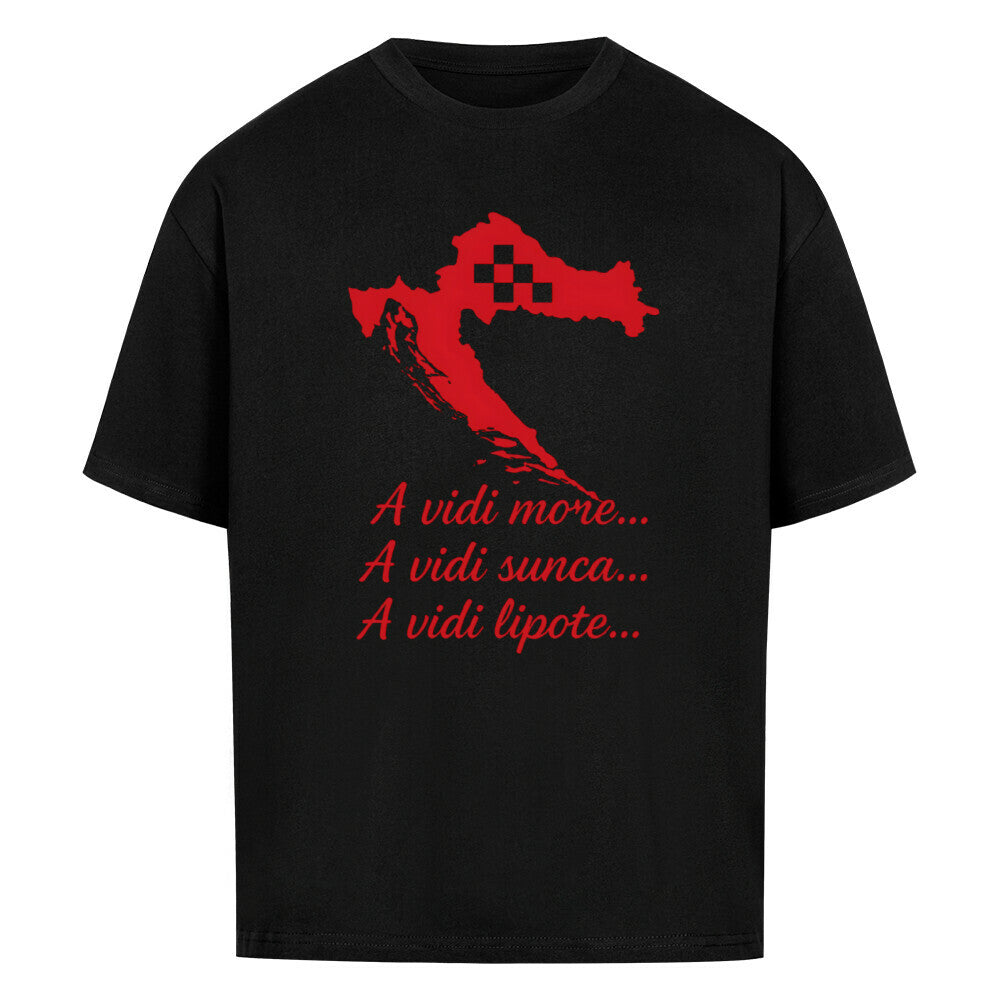Kroatien Oversized T-Shirt - Front Print