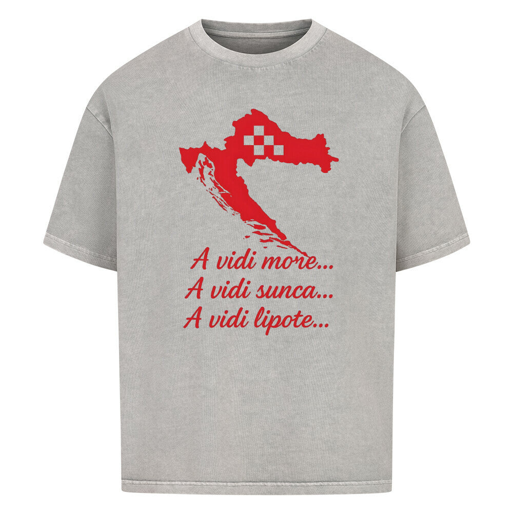 Kroatien Oversized T-Shirt - Front Print