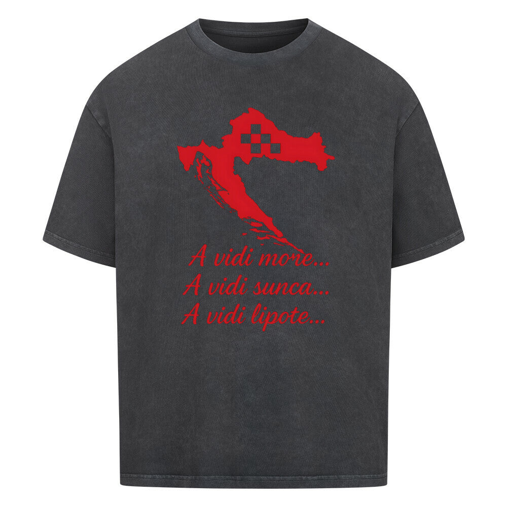Kroatien Oversized T-Shirt - Front Print