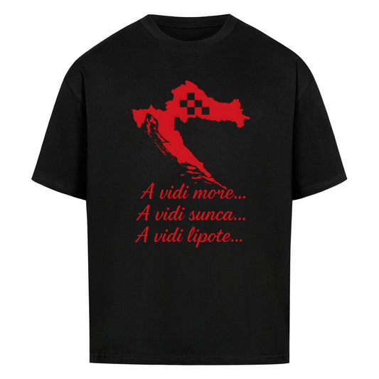 Kroatien Oversized T-Shirt - Front Print