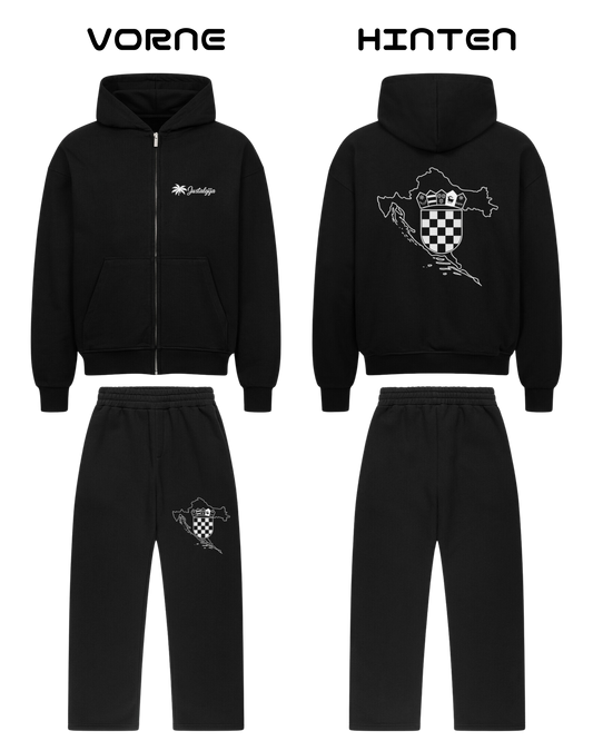 Kroatien Trainingsanzug Schwarz